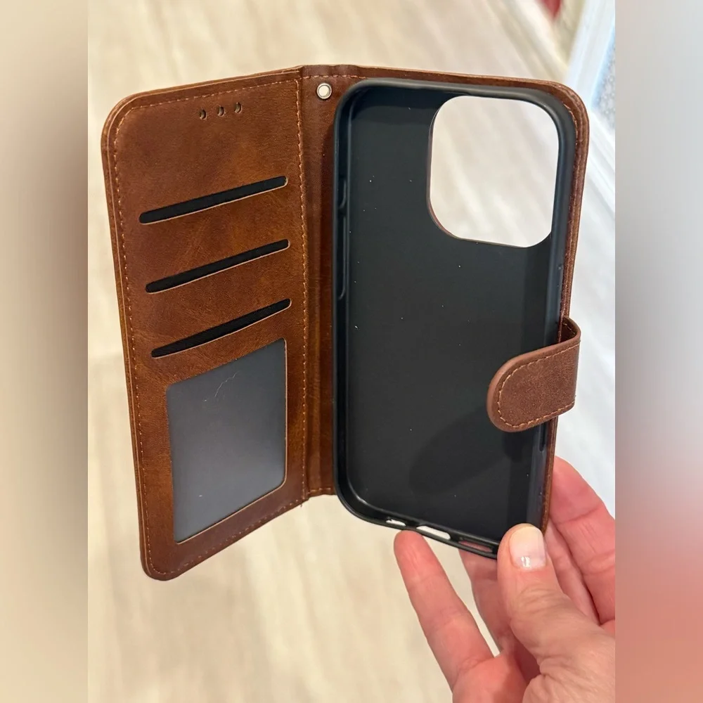 New IPhone 16 pro Vegan Leather Wallet Phone Case